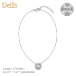 Minimal 925 Silver Alphabet Initial N Necklace for Women