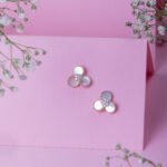 mop flower 925 Sterling Silver rosegold studs for Women - Dellis