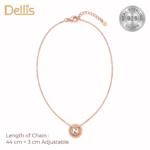 Minimal 925 Rosegold Alphabet Initial Necklace for Women