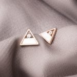 MOP triangle 925 Sterling Silver rosegold studs for Women - Dellis