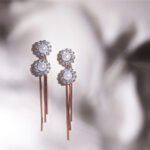925 Sterling Silver Rosegold Two pearl Dangle Drop Earrings for Women