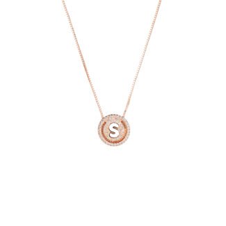 Minimal 925 Rosegold Alphabet Initial Necklace for Women