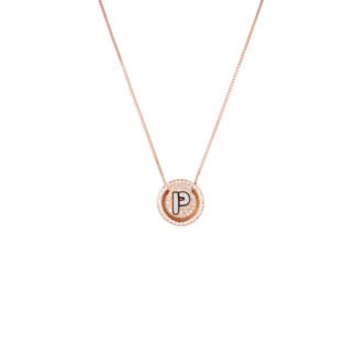 925 Rosegold Initial Alphabet Necklace for Women