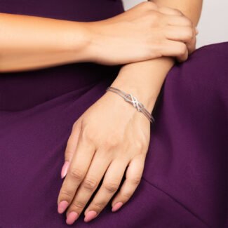 double infinity 925 Sterling Silver Bracelet for Women