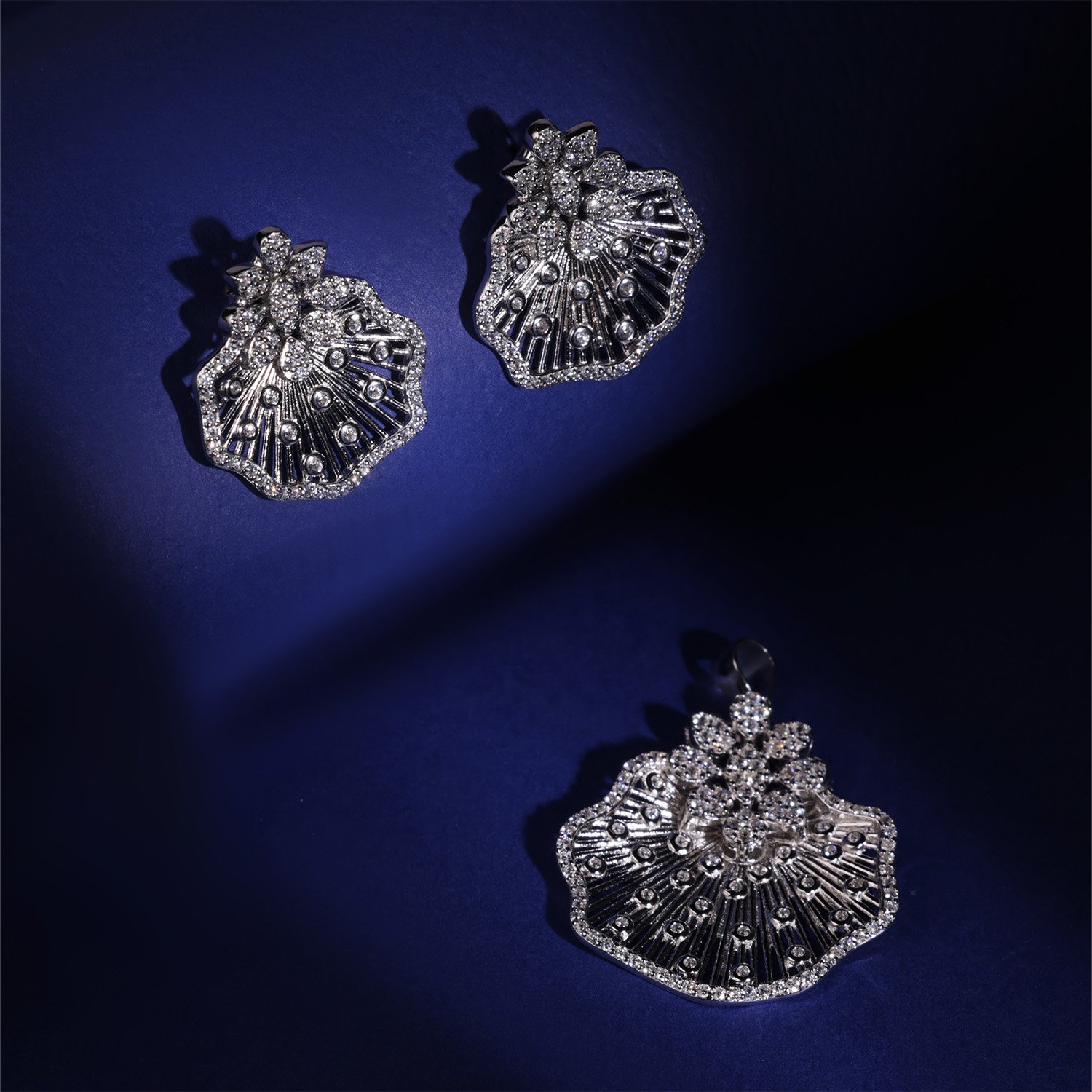 925 Silver Sea Shell Pendant Stud Set for Women and Girls(DLPS19)