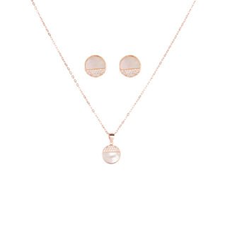 MOP sterling silver pendant set ROSEGOLD