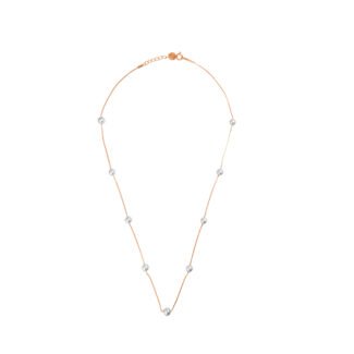 925 silver rosegold pearl chain necklace