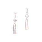 Elegant 925 silver flower long dangle