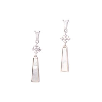 Elegant 925 silver flower long dangle