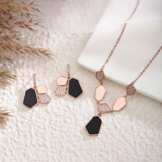 Honey Comb Shape Necklace RoseGold