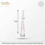 Elegant 925 silver flower long dangle