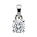 925 solitaire round zircon silver pendant for womens and girls for gifts